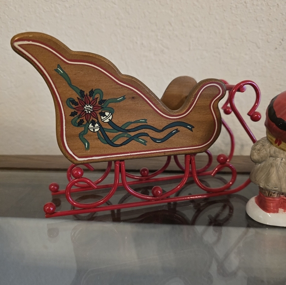Vintage 1950's Napcoware Christmas caroling trio with hand painted sleigh. - Picture 4 of 15